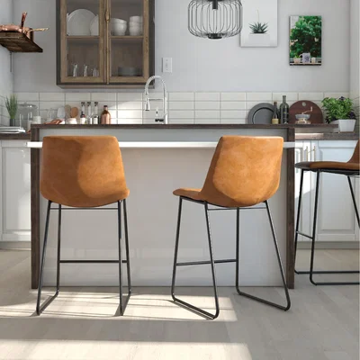 The Range Bowden Counter Stool - Caramel Maple PU