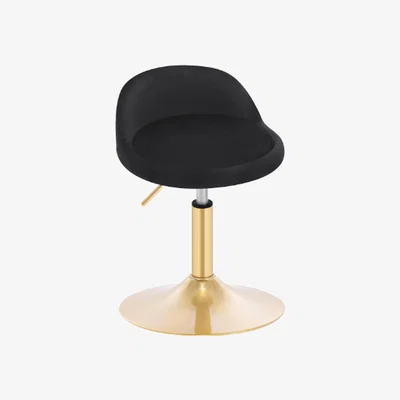 The Range Dressing Stool Velvet Adjustable Swivel Seat - Black / Metal Velvet