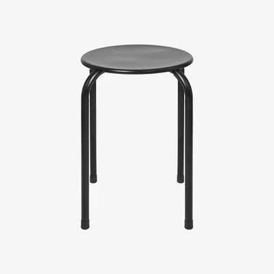 The Range Metal Stacking Stool - Matt Black / 1