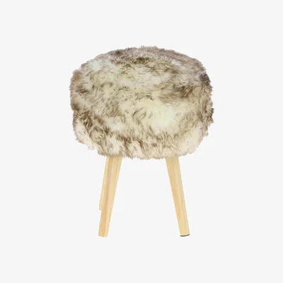 The Range New Zealand Sheepskin Stool NZ Stool - Wolf Tip