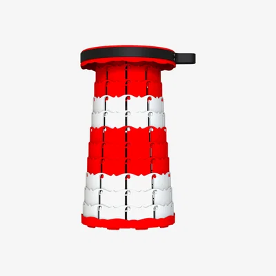 The Range Adjustable Portable Garden Outdoor Stool - Red and White