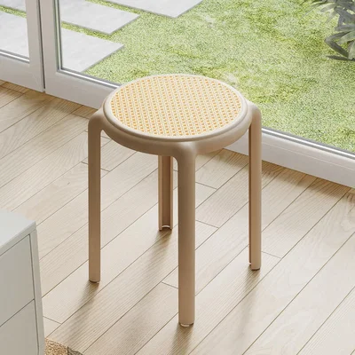The Range 6-Piece Stackable Ventilated Mesh Plastic Stools - Brown