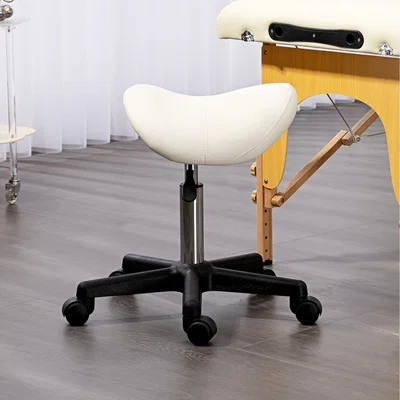 The Range HOMCOM Saddle Stool Adjustable Rolling - White