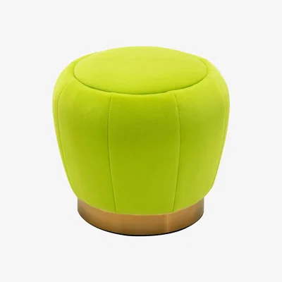 The Range Peach Shaped Velvet Stool - Green