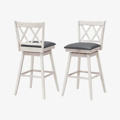 The Range Swivel Counter Stools Set - White