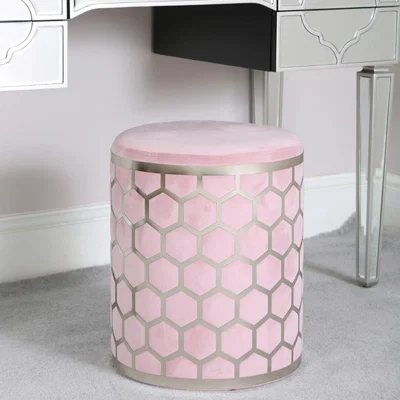 The Range Honeycomb Metal Design Round Stool - Pink