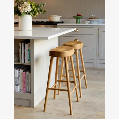 Rose & Grey Set of Four Weathered Oak Stools