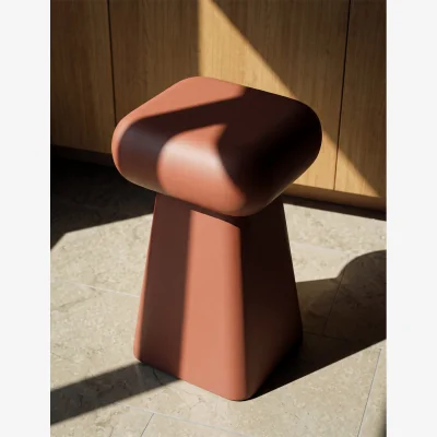 Rose & Grey Elipsis Stool in Brick