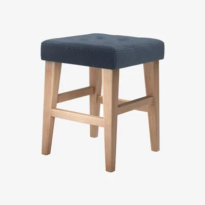 Sofa.com Buttons Short Stool in Skyfall Cotton Matt Velvet