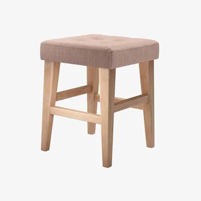 Sofa.com Buttons Short Stool in Blush Pure Belgian Linen - sofa.com