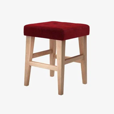 Sofa.com Buttons Short Stool in Claret Cotton Matt Velvet - sofa.com