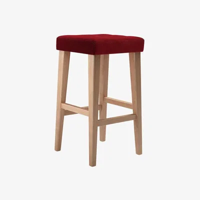 Sofa.com Buttons Tall Stool in Claret Cotton Matt Velvet - sofa.com