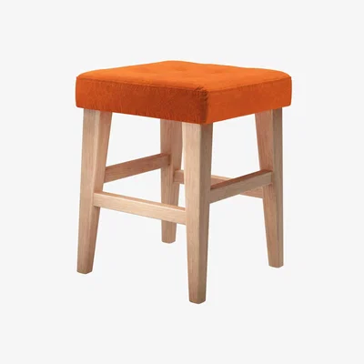 Sofa.com Buttons Short Stool in Paprika Smart Velvet - sofa.com