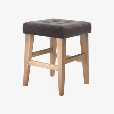 Sofa.com Buttons Short Stool in Shale Aquaclean Clever Velvet