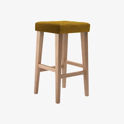 Sofa.com Buttons Tall Stool in Nefertiti Gold Cotton Matt Velvet - sofa.com