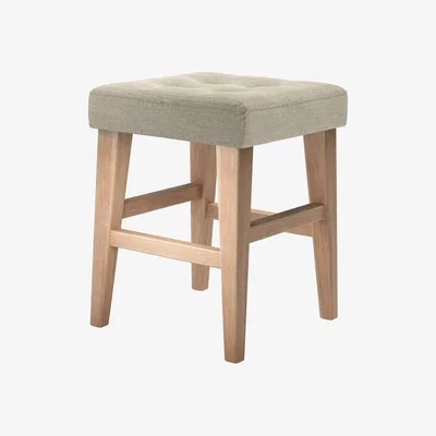 Sofa.com Buttons Short Stool in Pampas Hygge Smart Linen