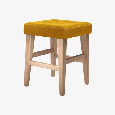 Sofa.com Buttons Short Stool in Amber Smart Velvet - sofa.com