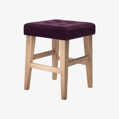 Sofa.com Buttons Short Stool in Damson Smart Velvet
