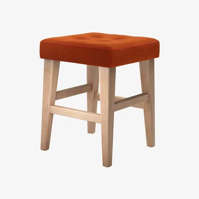 Sofa.com Buttons Short Stool in Brick Aquaclean Clever Velvet