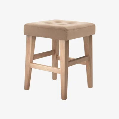 Sofa.com Buttons Short Stool in Rosewater Organic Smart Cotton