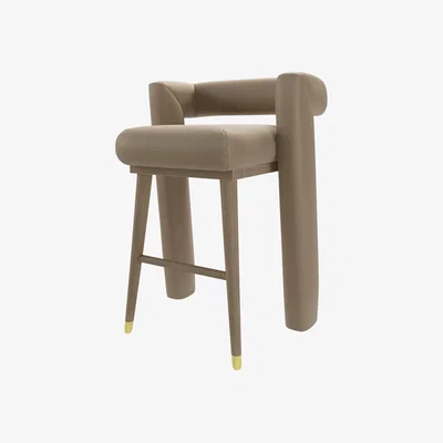 Sofa.com Fonda Tall Stool in Coconut Soft Leather - sofa.com