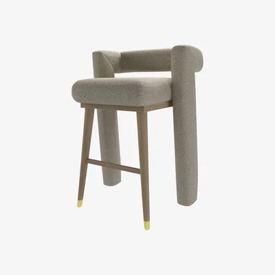 Sofa.com Fonda Tall Stool in Salted Caramel Plush Tweed Boucle - sofa.com