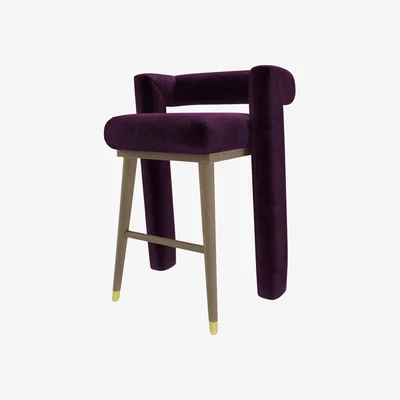 Sofa.com Fonda Tall Stool in Plum Smart Velvet - sofa.com