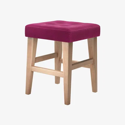 Sofa.com Buttons Short Stool in Persian Rose Smart Velvet