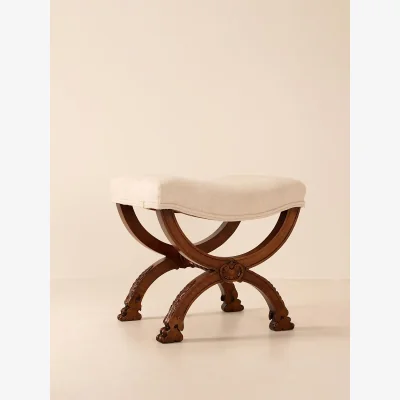 Soho Home Vintage Carved Stool, England