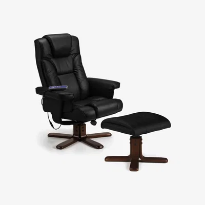 Teddy Beau Julian Bowen Malmo Massage Recliner & Stool Armchair / Black