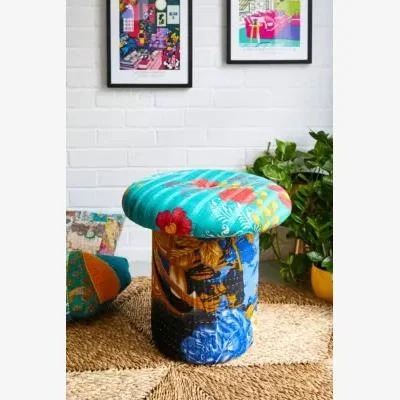 Urban Outfitters Urban Renewal One-Of-A-Kind Kantha Tall Mushroom Stool - Assorted ALL at Urban Outfitters