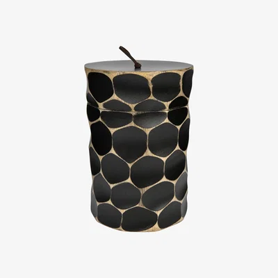 Amara Global Explorer - Circle Wooden Pot With Lid - Black