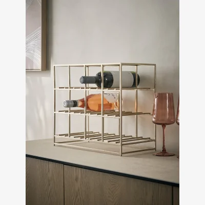 Cox and Cox Small Iron Wine Rack- Grey