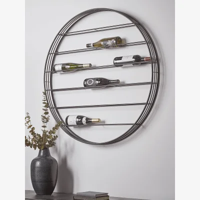 Cox and Cox Round Wall Mounted Wine Rack