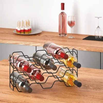 Dunelm Metaltex Hexagon 10 Bottle Wine Rack