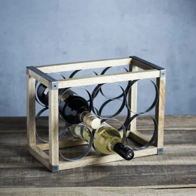 Dunelm Industrial Kitchen 6 Bottle Wine Rack Silver