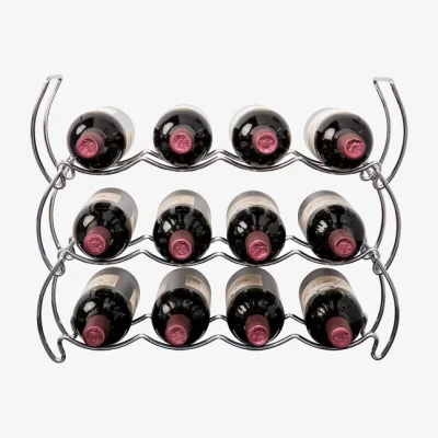 Dunelm Hahn Stack Rack Chrome 12 Bottle Wine Rack Chrome (Silver)