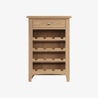 Knees Galister Oak Wine Rack - Light Oak