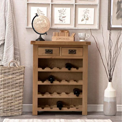 Knees Carrabba Oak Wine Rack - Medium Oak
