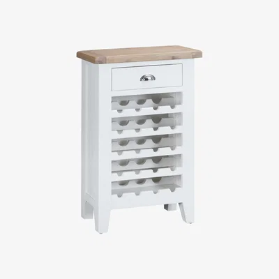 Knees Terranostra Oak Wine Rack - Old White