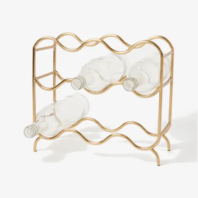 Oliver Bonas Gold Metal Freestanding Wine Rack