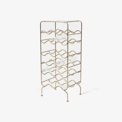 Oliver Bonas Sixteen Bottle Gold Metal Wine Rack