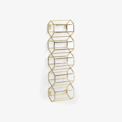 Oliver Bonas Hexagon Gold Wall Wine Rack