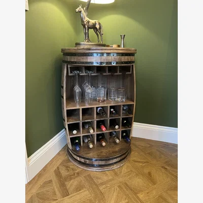 The Range Solid Mango Wood Wine Rack Barrel - Brown