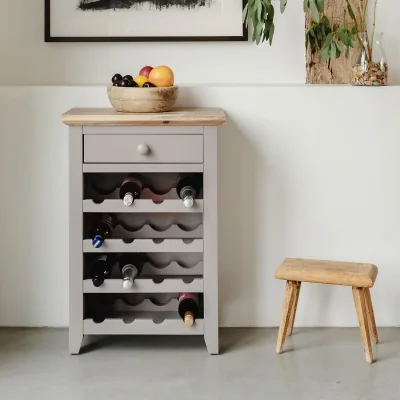 The Range Florence Wine Rack with Drawer - Dove Grey