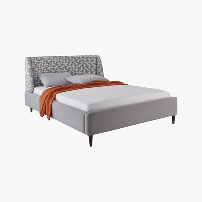 Amara Orla Kiely - Sophia Bed - Foyle Light Grey/Acorn Cup White - Double