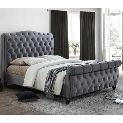 Dunelm Colorado Fabric Bed Frame Grey