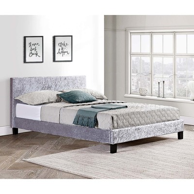 Dunelm Berlin Crushed Velvet Bed Frame Silver