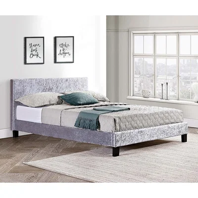 Dunelm Berlin Crushed Velvet Bed Frame Silver