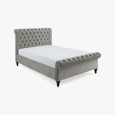 Dunelm Classic Chesterfield Bed - Grey Grey